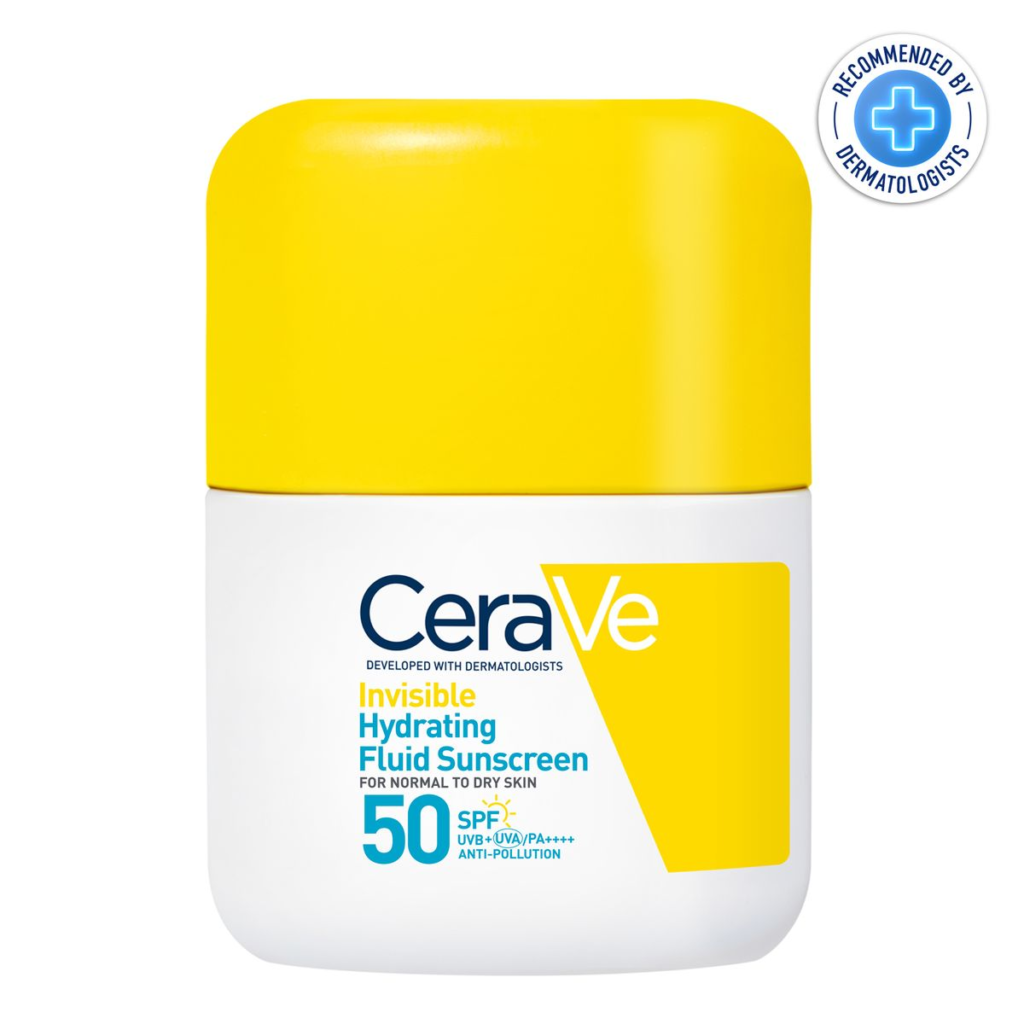 CeraVe Invisible Hydrating Fluid Sunscreen SPF 50 50 ml front packaging